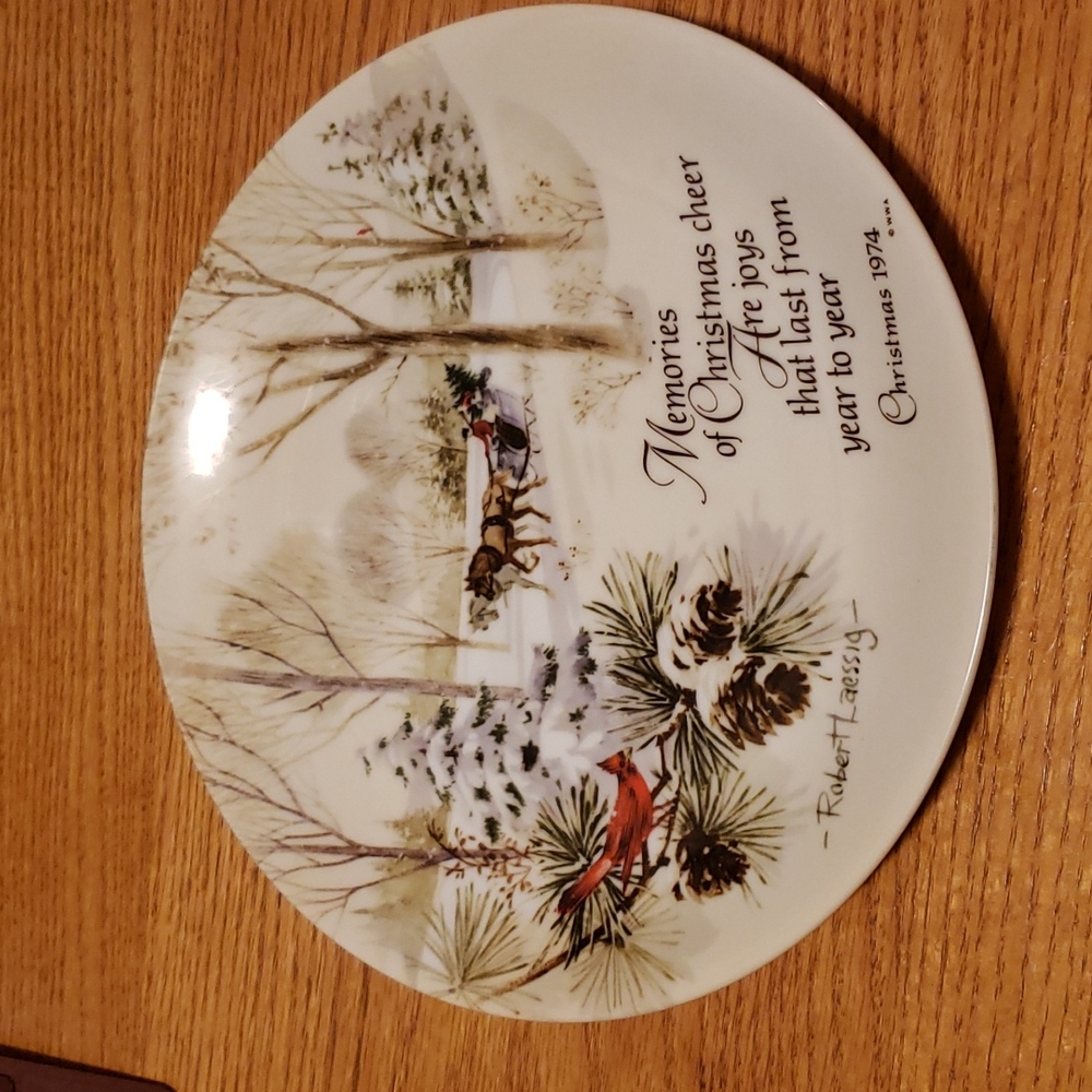 Winterscene Collector Plate 1974 Robert Laessig